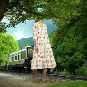 Pink Chicken Floral Dress size medium